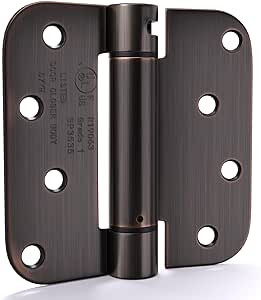 goldenwarm 2pack Oil Rubbed Bronze Door Hinges 4 Inch Self Closing Spring Door Hinge with 5/8" Radius Corners - Adjustable Door Closing, Residential & Heavy-Duty Door Hardware