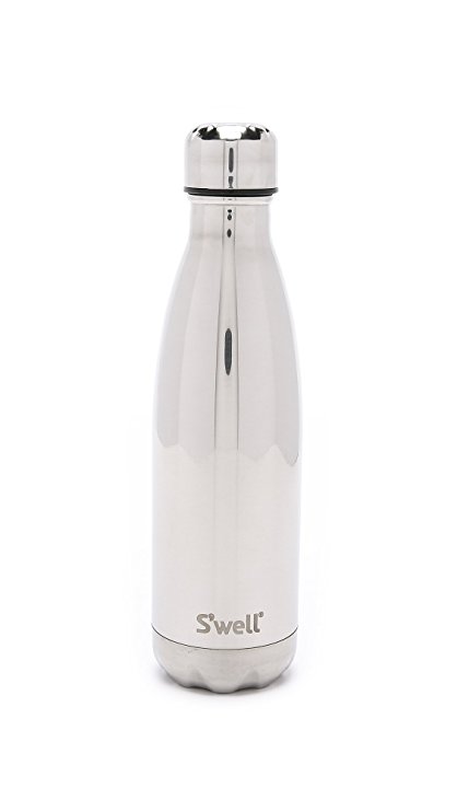 S'well Men's Silver Medium Stainless Steel Bottle, White Gold, One Size