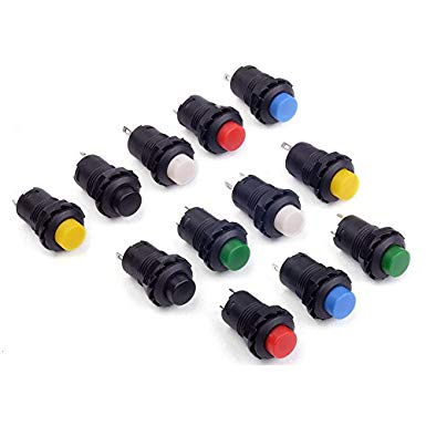 Cylewet 12Pcs 12mm Self-Locking Latching Push Button Switch (Pack of 12) CYT1091