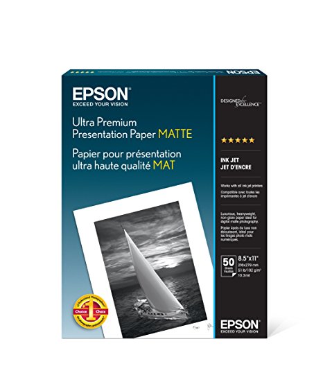 Epson Ultra Premium Presentation Paper MATTE (8.5x11 Inches, 50 Sheets) (S041341)