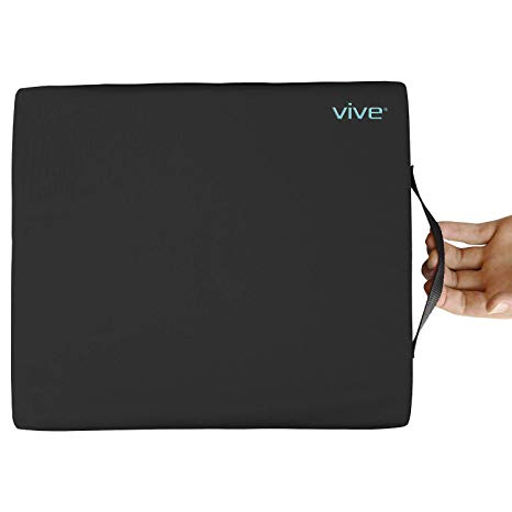 Vive Wheelchair Cushion - Gel Seat Pad for Coccyx, Orthopedic Back Support, Sciatica & Tailbone Pain Relief - Waterproof Cover   4 Layer Foam Support and Comfort - For Pressure Sores and Ulcers
