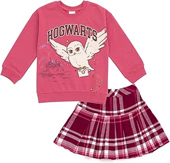 Harry Potter Hedwig Girls Fleece Sweatshirt and Pleated Skirt Little Kid to Big Kid Sizes (4-14-16)