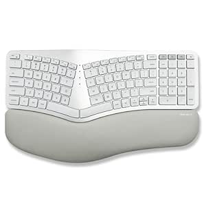 Macally Backlit Bluetooth Ergonomic Keyboard for Mac - Sculpted for Comfort - Wireless Ergonomic Keyboard (100-Key MacOS Layout) - Rechargeable Split Keyboard Ergonomic - MacBook, iMac, iPad, iPhone