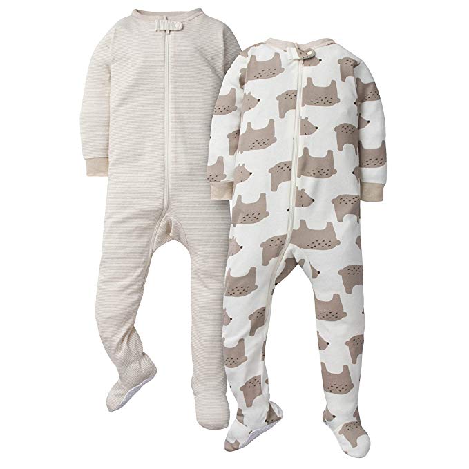 GERBER Baby Boys 2-Pack Footed Unionsuit