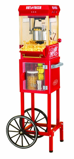 Nostalgia KPM200CART 48-Inch Tall Vintage Collection 2.5-Ounce 10-Cup Kettle Popcorn Cart