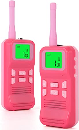 TekHome Best Christmas Birthday Gifts for Girls Age 3 4 5 6, Walkie Talkies for Kids,Outdoor Toys for 7-12 Year Old Girl,22 Channels Kids Walky Talky for Hiking Camping,3 Miles,Pink.