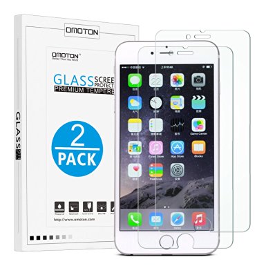 OMOTON iPhone 7 Plus/ iPhone 7 Pro Screen Protector [2 Pack]- [9H Hardness] [Crystal Clear] [Bubble Free] Tempered Glass Screen Protector for Apple iPhone 7 Plus/ iPhone 7 Pro, Lifetime Warranty
