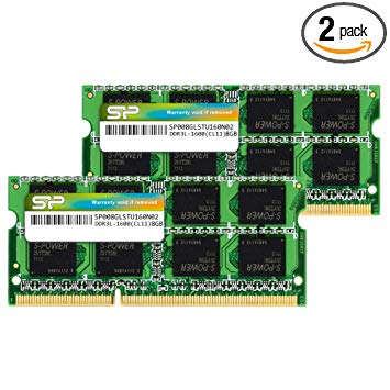 Silicon Power 16GB (2 x 8GB) DDR3L RAM 1600MHz (PC3 12800) SODIMM Memory Compatible with Early/Mid/Late 2011, Mid/Late 2012, Early/Late 2013, Late 2014, Mid 2015 MacBook Pro, iMac, Mac Mini