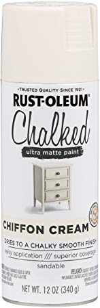 Rust-Oleum 302596 Chalked Spray Paint, 12 oz, Chiffon Cream/Off White