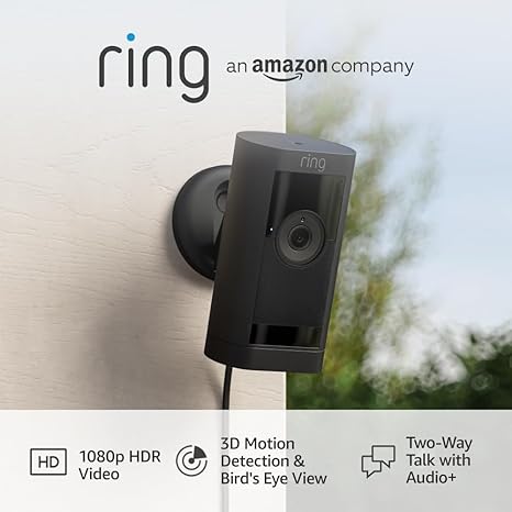 Ring Outdoor Camera Pro Plug-In (Stick Up Cam Pro) by Amazon | Security Camera with 1080p HDR Video, 3D Motion Detection, alternative to CCTV | With 30-day free trial of Ring Protect Plan | 2 Cameras