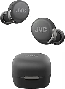 JVC New Compact True Wireless Headphones with Active Noise Cancelling, Low-Latency Mode for Gaming and Movies, Bluetooth 5.3, Long Battery Life (up to 27 Hours) - HAA30T2B (Black)