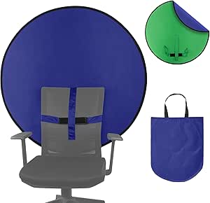 Cosmos 1 Pc Blue Screen Backdrop 43 in / 110 cm Diameter Foldable Portable Photography Background Green Screen Chroma Key Backdrop for Photography Photo Video Studio, Live Streaming, Video Meeting