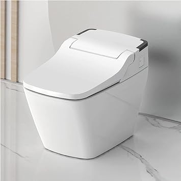 VOVO STYLEMENT TCB-090SA Smart Bidet Toilet for bathrooms, Elongated One Piece Toilet with Auto Open/Close Lid, Auto Dual Flush, Heated Seat, UV LED Made in Korea - Wall Drain