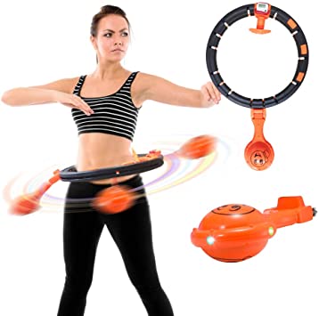 Smart Hula Hoop, 2020 New Non Dropping Hula Hoop with Colorful LED Lights Setting and Smart Counter Adjustable Hula Hoop Belt Training Indoor & Outdoor Exercise Fitness