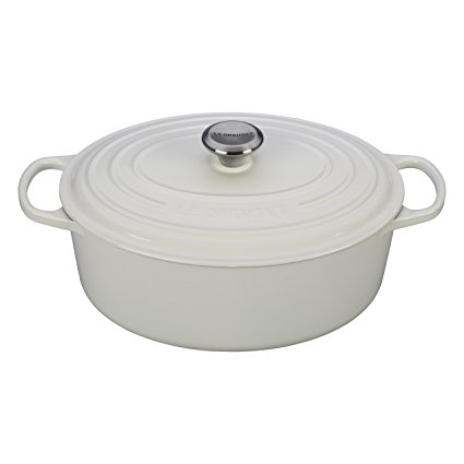 Le Creuset Signature Enameled Cast-Iron 6.75 Quart Oval French (Dutch) Oven, White