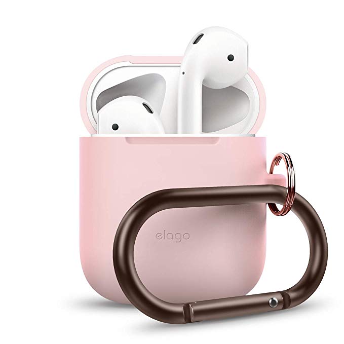 elago AirPods Hang Case [Lovely Pink] - [Compatible with AirPods 2 & 1 ; Front LED Not Visible][Support Wireless Charging][AirPods 2 Fitting Tested][Extra Protection] - for AirPods 2 & 1