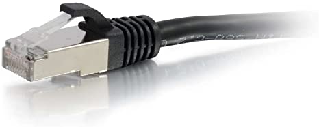 C2G 00809 Cat6 Cable - Snagless Shielded Ethernet Network Patch Cable, Black (2 Feet, 0.60 Meters)