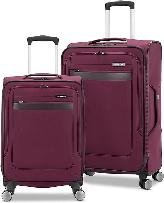 Samsonite Ascella 3.0 Softside Expandable Luggage with Spinners | Light Plum | 2PC SET (Carry-on/Medium)