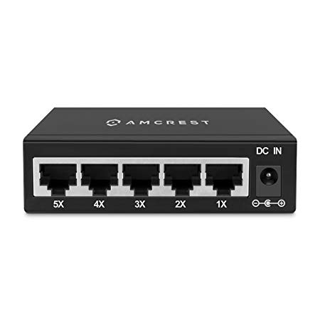 Amcrest 5-Port Gigabit Switch, Plug and Play Network Switch (AMGS5)