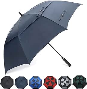 G4Free Parapluie de Golf 55/61/69/72 Pouces Coupe-Vent Double Canopée Ouverture Automatique Extra-Large Solide pour Hommes Femmes