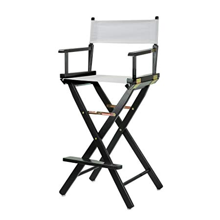 Casual Home 30" Director's Chair Black Frame-with White Canvas, Bar Height