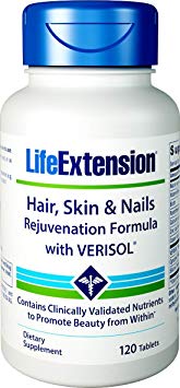 Life Extension Life Extension Hair, Skin & Nails Rejuvenation Formula with Verisol, 120 Tablets