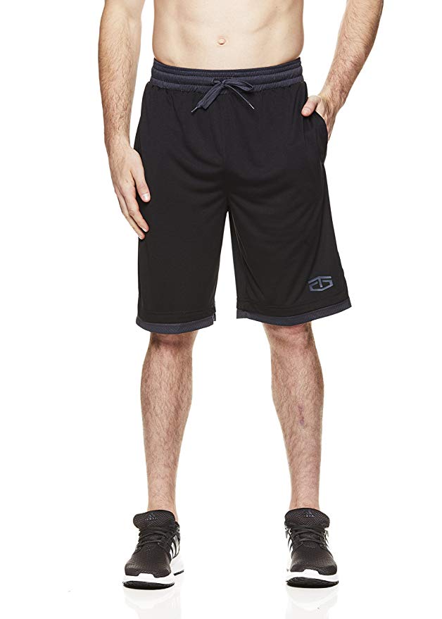 TapouT Men's Performance Polyester Workout Gym & Running Shorts w Pockets - 10 Inch Inseam