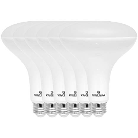 Great Eagle LED BR40 3000K Dimmable Light Bulb, 15W(120W Equivalent) UL Listed 1480 Lumens Bright White Color for Recessed and Track Lighting Fixtures (6-Pack)
