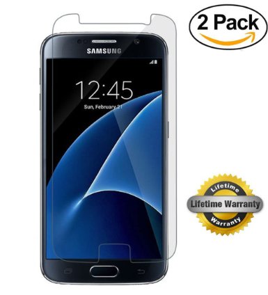 Samsung Galaxy S7 Screen Protector, SOOYO(TM) Premium Tempered Glass Screen Protector (2.5D Round Edge/99% Clarity/Shatter-Proof/Bubble Free) for Samsung Galaxy S7 [Lifetime Warranty]-[2Pack]