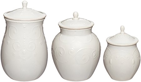 Lenox French Perle Canisters, Set of 3, White