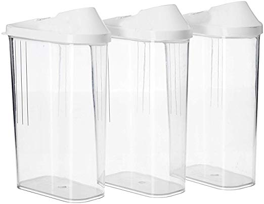 JD Easy Flow Plastic Kitchen Storage Jars & Container Set, Transparent Storage containers, Storage containers for Kitchen, Storage Container for Kitchen (3, 1100 ML)