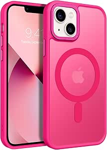 BENTOBEN iPhone 13 Mini Phone Case, iPhone 13 Mini Case [Compatible with Magsafe] Translucent Matte Magnetic Slim Thin Shockproof Women Men Protective Cover for iPhone 13 Mini 5.4" 2021, Hot Pink