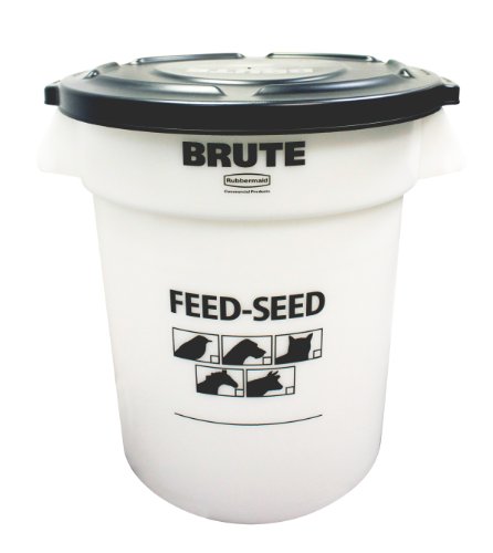 Rubbermaid Commercial 1868861 Feed and Seed Brute with Lid, 20 Gallon