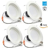4 PACK 18Watt 6-inch ENERGY STAR UL-classified Dimmable Retrofit LED Recessed Lighting Fixture - 5000K Daylight LED Ceiling Light - 1200LM 120W Equivalent Recessed Downlight