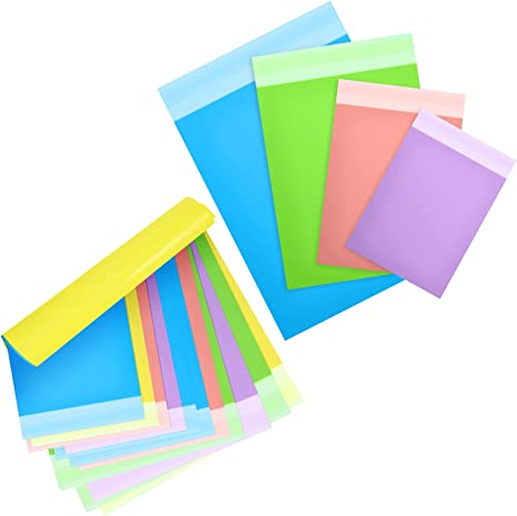 120 Pieces Poly Mailer Envelope 4 Assorted Sizes Shipping Bags Self Sealing Clasp Envelope Self Adhesive Tear Proof Mailing Envelopes (Mixed Color)