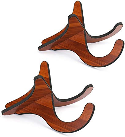 Foraineam Ukulele Stand Holder Wood Folding Musical Instrument Stand Concert Portable Wooden Stand for Small Guitar, Ukulele, Mandolin, Banjo, Violin