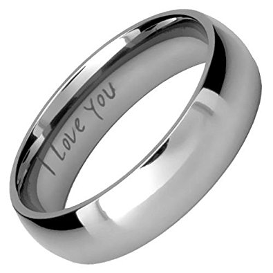 Willis Judd Mens Titanium Ring 6mm Wide Engraved I Love You Gift Boxed