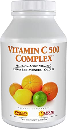 Andrew Lessman Vitamin C 500 Complex 60 Capsules – Non-Acidic Vitamin C Plus Citrus Bioflavonoids for Immune System and Anti-Oxidant Support, No Stomach Upset, Small Easy to Swallow Capsules