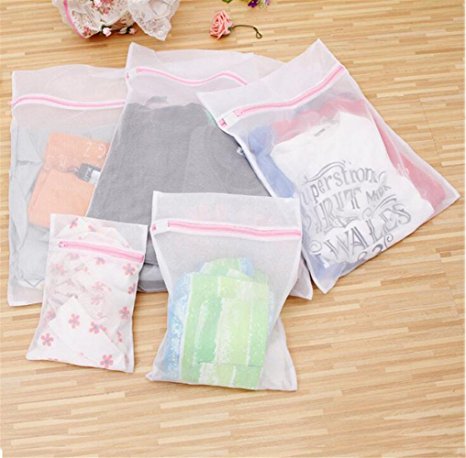 Nicecho Mesh Laundry Bags Set of 5 Wash Bag for Delicates, Travel, Bras, Hosiery, Stocking, Underwear, Lingerie, Washing- 1 XXL 1 Extra L, 1 Large, 1 Medium, 1 Small