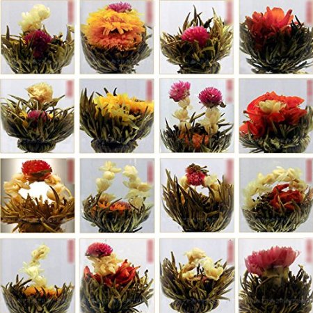 HuntGold 10ps a pack Random Chinese Green Artistic Blooming Flowering Flower Tea Ball