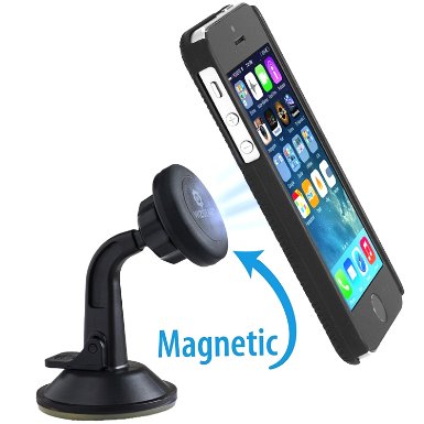 Car Mount WizGear Universal Magnetic Car Mount Holder Windshield Mount and Dashboard Mount Holder for Cell Phones with Fast Swift-snap Technology New Version Dashboard mount