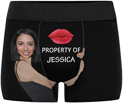 Custom Face Kiss Property of Men's Boxer Briefs Underwear Shorts Underpants with Photo