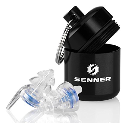 Senner MusicPro Soft hearing protection ear plugs with aluminium box. Ideal for music, concerts, clubs and festivals, clear/, pa transparent