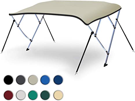 Naviskin 10 Optional Colors Available 3-4 Bow 13 Different Size Bimini Top Cover Includes Mounting Hardwares,Storage Boot with 1 Inch Aluminum Frame