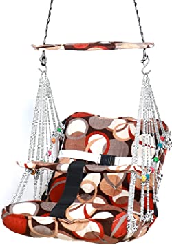 Ardith Cotton Swing Chair for Kids Baby's Children Folding and Washable 1-8 Years with Safety Belt - Home,Garden Jhula for Babies | Swing for Kids | Baby Hanging Swing Jula (Multicolor)