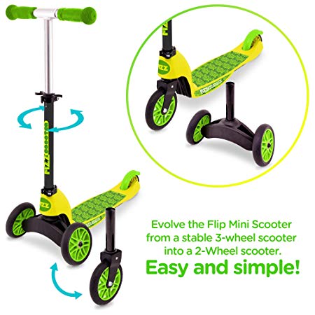 Street Surfing Fizz Flip Mini Convertible Kick Scooter. Durable Wheels, Scooters Kids Age 2-8. Colorful Lightweight. Ideal Scooters Boys Girls.