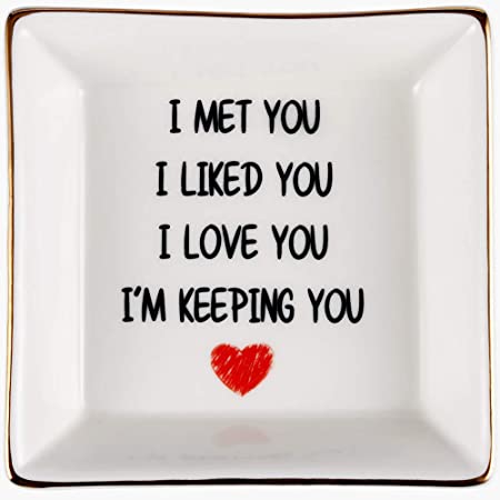 Best Birthday Gifts for Wife, Wife Gifts from Husband, Happy Anniversary - Wife Valentines Gift, Mothers Day, Christmas Wife Gifts for Her, Ring Dish Holder, Jewelry Tray, Trinket Dish, I Love You