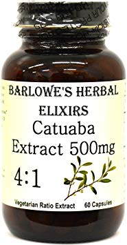 Catuaba Extract 4:1-60 500mg VegiCaps - Stearate Free, Bottled in Glass! FREE SHIPPING on orders over $49!