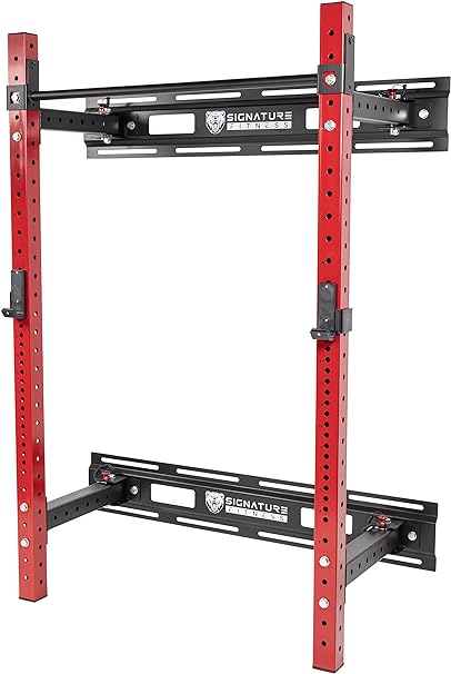 Signature Fitness 1,000 Pound Capacity 3” x 3” Power Cage Power Rack Squat Stand, Includes J-Hooks and Safety Spotter Arms, Optional Conversion Kits and Accessories