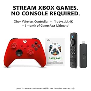 Xbox Amazon Fire TV Stick 4K with Pulse Red Core Wireless Controller Bundle   Free Month of Game Pass for New Members